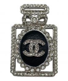 CHANEL（シャネル）の古着「パフュームモチーフココマークピンブローチ」｜シルバー×ブラック