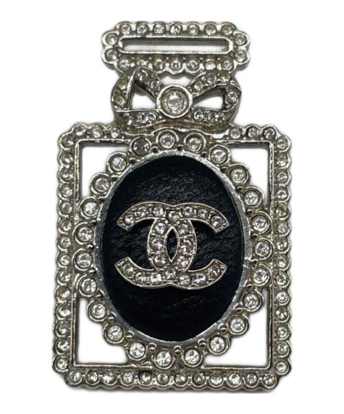 CHANEL（シャネル）CHANEL (シャネル) パフュームモチーフココマークピンブローチ シルバー×ブラックの古着・服飾アイテム