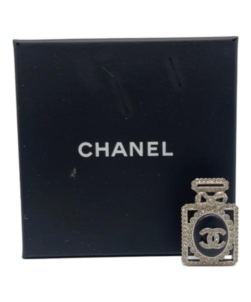 CHANEL（シャネル）CHANEL (シャネル) パフュームモチーフココマークピンブローチ シルバー×ブラックの古着・服飾アイテム