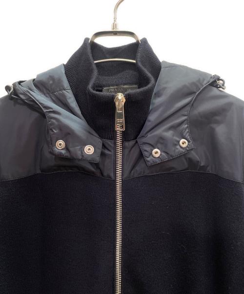PRADA（プラダ）PRADA (プラダ) ナイロン切替パーカー ネイビー サイズ:50の古着・服飾アイテム