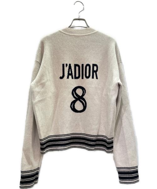 Christian Dior（クリスチャン ディオール）Christian Dior (クリスチャン ディオール) J'Adior 8 Logo Cashmere Blend Knit Sweater J'ADIOR 8ロゴ カシミヤ混ニット/914S55AM009 アイボリー サイズ:36の古着・服飾アイテム