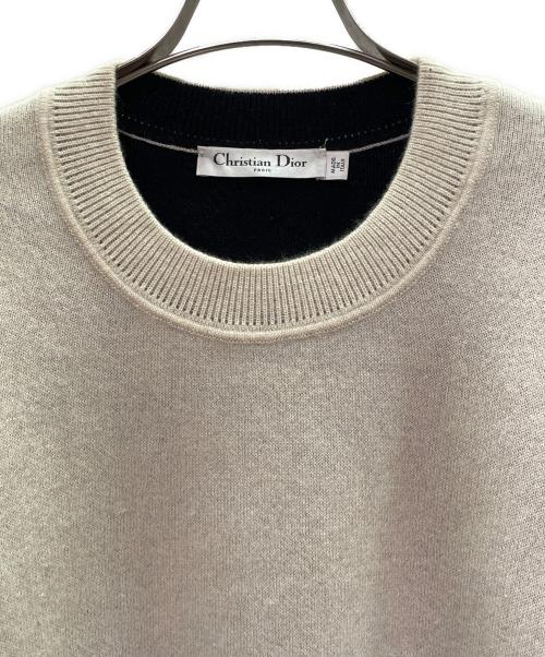 Christian Dior（クリスチャン ディオール）Christian Dior (クリスチャン ディオール) J'Adior 8 Logo Cashmere Blend Knit Sweater J'ADIOR 8ロゴ カシミヤ混ニット/914S55AM009 アイボリー サイズ:36の古着・服飾アイテム