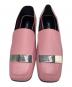 sergio rossi (セルジオロッシ) Square-Toe Metal Logo Plate Loafers スクエアトゥ メタルプレートロゴ  ローファー/A77990 ピンク サイズ:36 1/2：30000円