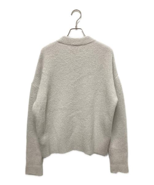 ami（アミ）ami (アミ) ロゴモチーフニット パープル サイズ:XSの古着・服飾アイテム