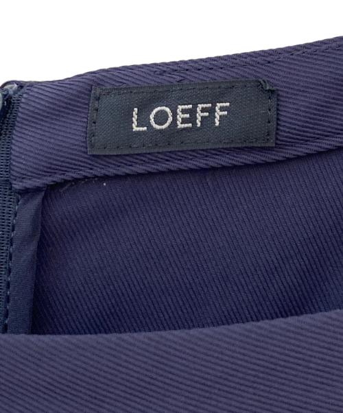 LOEFF（ロエフ）LOEFF (ロエフ) アセテート ギャバ スクエアネック ワンピース ネイビーの古着・服飾アイテム