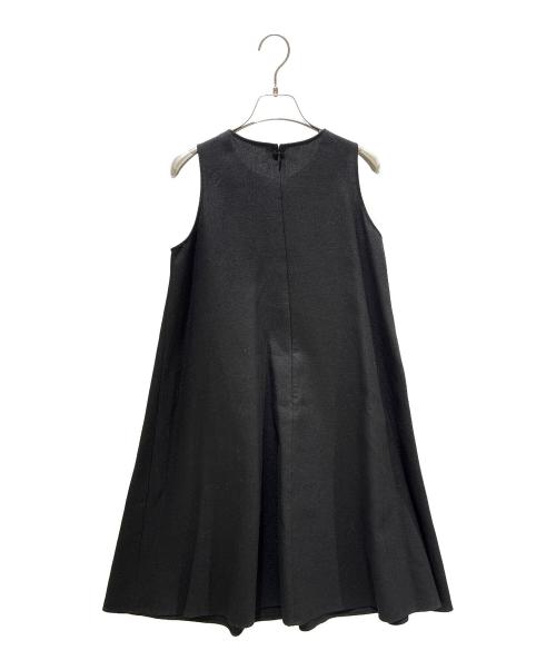 ESTNATION（エストネーション）ESTNATION Linen-Blend Sleeveless Dress with Zip Pockets/リネンブレンド ノースリーブ ZIPポケット ワンピース/21-109-11-050408 ブラック サイズ:36の古着・服飾アイテム