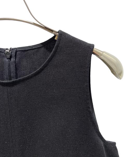 ESTNATION（エストネーション）ESTNATION Linen-Blend Sleeveless Dress with Zip Pockets/リネンブレンド ノースリーブ ZIPポケット ワンピース/21-109-11-050408 ブラック サイズ:36の古着・服飾アイテム