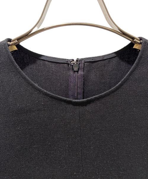 ESTNATION（エストネーション）ESTNATION Linen-Blend Sleeveless Dress with Zip Pockets/リネンブレンド ノースリーブ ZIPポケット ワンピース/21-109-11-050408 ブラック サイズ:36の古着・服飾アイテム
