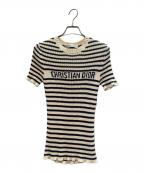 Christian Diorクリスチャン ディオール）の古着「Dioriviera Short-Sleeve Knit Sweater ディオリビエラ ショートスリーブニット/444S15AM779」｜ベージュ