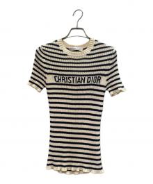 Christian Dior（クリスチャン ディオール）の古着「Dioriviera Short-Sleeve Knit Sweater ディオリビエラ ショートスリーブニット/	444S15AM779」｜ベージュ