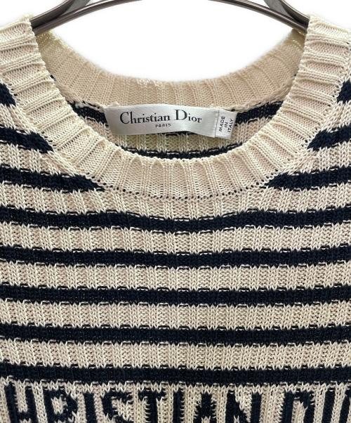 Christian Dior（クリスチャン ディオール）Christian Dior (クリスチャン ディオール) Dioriviera Short-Sleeve Knit Sweater ディオリビエラ ショートスリーブニット/	444S15AM779 ベージュ サイズ:34の古着・服飾アイテム