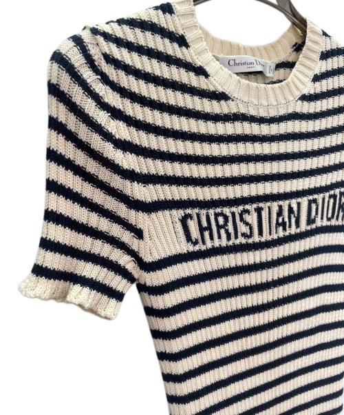 Christian Dior（クリスチャン ディオール）Christian Dior (クリスチャン ディオール) Dioriviera Short-Sleeve Knit Sweater ディオリビエラ ショートスリーブニット/	444S15AM779 ベージュ サイズ:34の古着・服飾アイテム