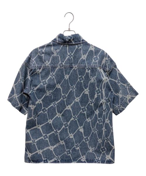 LOUIS VUITTON（ルイ ヴィトン）LOUIS VUITTON (ルイ ヴィトン) モノグラム プリント ショートスリーブ デニム半袖シャツ ブルー サイズ:Sの古着・服飾アイテム