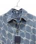 中古・古着 LOUIS VUITTON (ルイ ヴィトン) モノグラム プリント ショートスリーブ デニム半袖シャツ ブルー サイズ:S：200000円