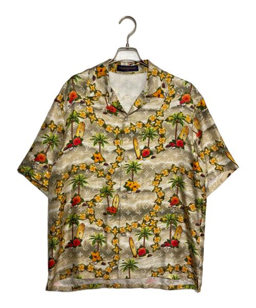 LOUIS VUITTON（ルイ ヴィトン）LOUIS VUITTON (ルイ ヴィトン) Monogram Short-Sleeve Silk Shirt ベージュ サイズ:Mの古着・服飾アイテム