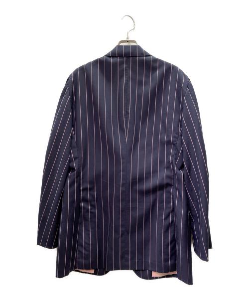 La Vera Sartoria Napoletana（ラ ヴェラ サルトリア ナポレターナ）La Vera Sartoria Napoletana (ラ ヴェラ サルトリア ナポレターナ) ピンストライプ シングルブレスト セットアップ ネイビー×ピンク サイズ:52の古着・服飾アイテム