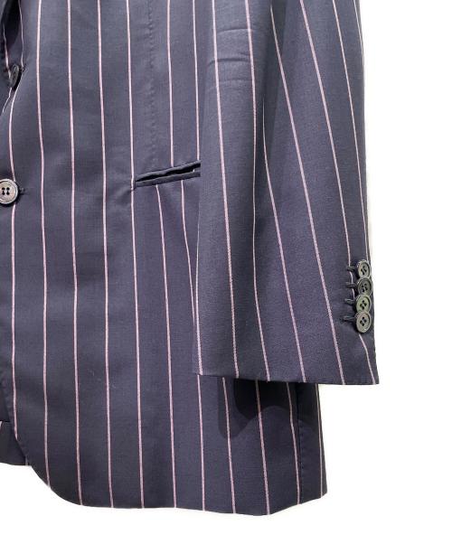 La Vera Sartoria Napoletana（ラ ヴェラ サルトリア ナポレターナ）La Vera Sartoria Napoletana (ラ ヴェラ サルトリア ナポレターナ) ピンストライプ シングルブレスト セットアップ ネイビー×ピンク サイズ:52の古着・服飾アイテム