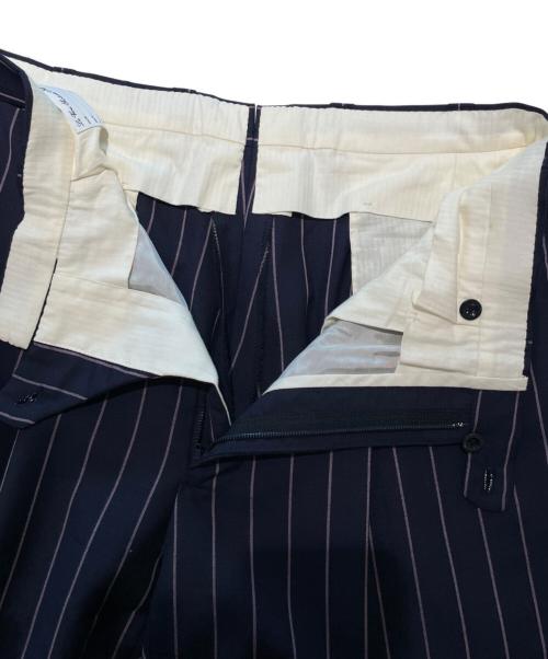 La Vera Sartoria Napoletana（ラ ヴェラ サルトリア ナポレターナ）La Vera Sartoria Napoletana (ラ ヴェラ サルトリア ナポレターナ) ピンストライプ シングルブレスト セットアップ ネイビー×ピンク サイズ:52の古着・服飾アイテム