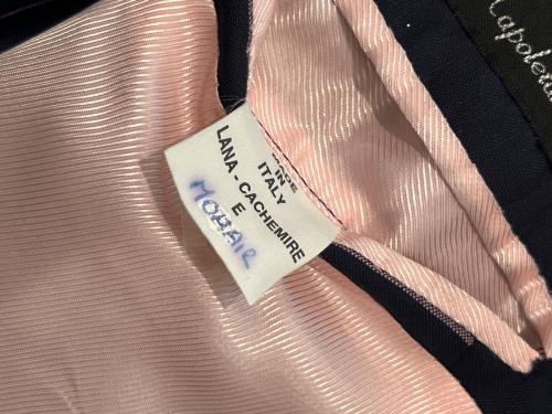 La Vera Sartoria Napoletana（ラ ヴェラ サルトリア ナポレターナ）La Vera Sartoria Napoletana (ラ ヴェラ サルトリア ナポレターナ) ピンストライプ シングルブレスト セットアップ ネイビー×ピンク サイズ:52の古着・服飾アイテム