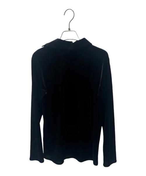 GIORGIO ARMANI（ジョルジオアルマーニ）GIORGIO ARMANI (ジョルジオアルマーニ) ベロアサテンデザインカットソー ブラック サイズ:42の古着・服飾アイテム