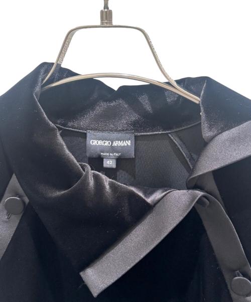 GIORGIO ARMANI（ジョルジオアルマーニ）GIORGIO ARMANI (ジョルジオアルマーニ) ベロアサテンデザインカットソー ブラック サイズ:42の古着・服飾アイテム