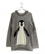 CHANELシャネル）の古着「シルク×カシミヤ混 07AW ペンギン ニットパーカー/」｜グレー
