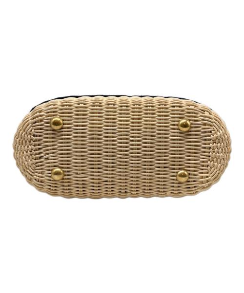 Christian Dior（クリスチャン ディオール）Christian Dior (クリスチャン ディオール) Oblique Panier Chapeau Basket Bag オブリーク パニエ シャポー カゴバッグ  ベージュ×ネイビーの古着・服飾アイテム