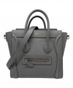 CELINEセリーヌ）の古着「Luggage Nano Shopper Bag ラゲージ ナノ ショッパー」｜ライトグレー