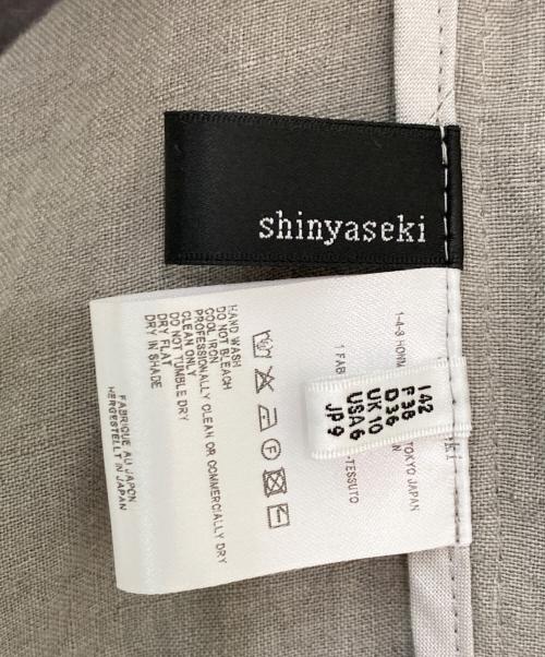shinyaseki（シンヤセキ）shinyaseki (シンヤセキ) リネンブラウスワンピース ライトグレー サイズ:9の古着・服飾アイテム