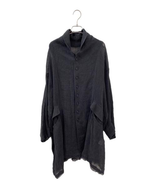 shinyaseki（シンヤセキ）shinyaseki (シンヤセキ) 切りっぱなしリネンジャケット グレー サイズ:9の古着・服飾アイテム