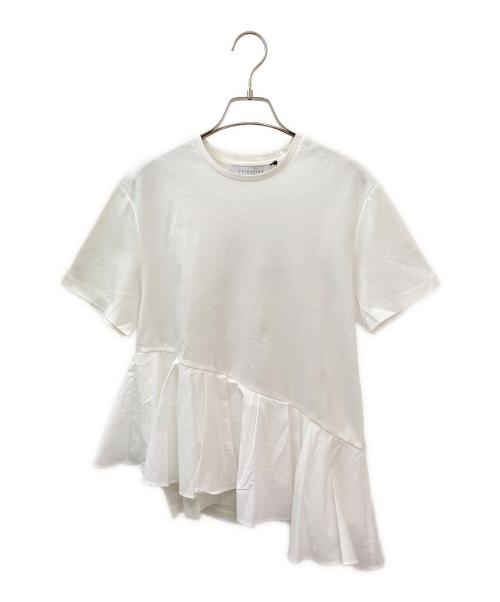 ESTNATION（エストネーション）ESTNATION (エストネーション) 裾フリル半袖カットソー ホワイト サイズ:Freeの古着・服飾アイテム