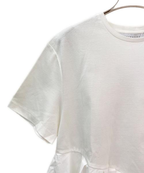 ESTNATION（エストネーション）ESTNATION (エストネーション) 裾フリル半袖カットソー ホワイト サイズ:Freeの古着・服飾アイテム