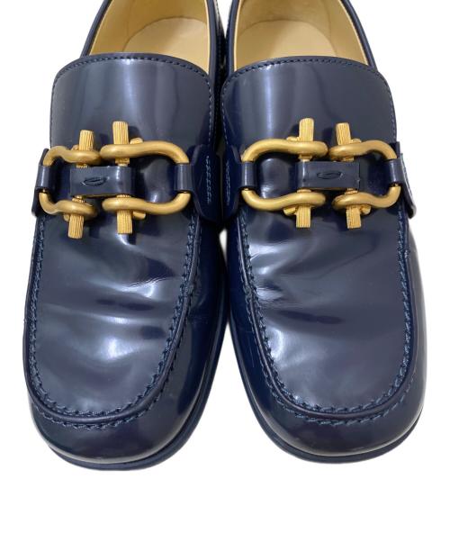 BOTTEGA VENETA（ボッテガベネタ）BOTTEGA VENETA (ボッテガベネタ) レザーローファー ネイビー サイズ:36の古着・服飾アイテム