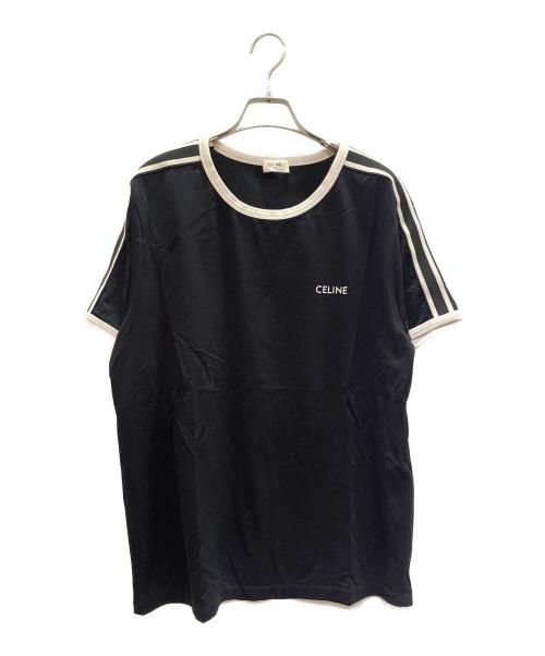 CELINE（セリーヌ）CELINE (セリーヌ) レギュラーTシャツ/Regular T-Shirt ブラック×ホワイト サイズ:Lの古着・服飾アイテム