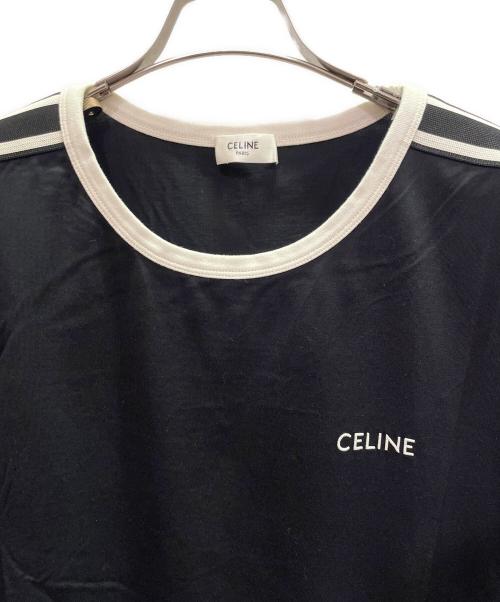 CELINE（セリーヌ）CELINE (セリーヌ) レギュラーTシャツ/Regular T-Shirt ブラック×ホワイト サイズ:Lの古着・服飾アイテム