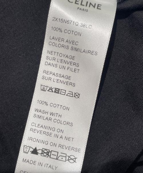 CELINE（セリーヌ）CELINE (セリーヌ) レギュラーTシャツ/Regular T-Shirt ブラック×ホワイト サイズ:Lの古着・服飾アイテム