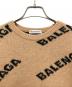 中古・古着 BALENCIAGA (バレンシアガ) オールオーバーロゴニット ベージュ サイズ:S：40000円