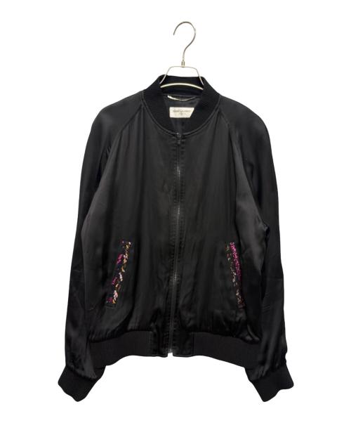 Saint Laurent Paris（サンローランパリ）Saint Laurent Paris (サンローランパリ) Beaded Teddy Jacket ブラック サイズ:46の古着・服飾アイテム
