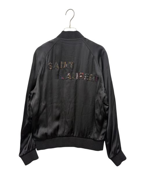 Saint Laurent Paris（サンローランパリ）Saint Laurent Paris (サンローランパリ) Beaded Teddy Jacket ブラック サイズ:46の古着・服飾アイテム