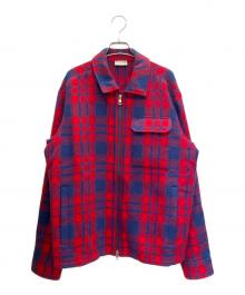 MONCLER（モンクレール）の古着「23AW CAMICIA Zip Up Wool Jacket CAMICIA ジップアップウールジャケット/I20912F00005」｜レッド×ネイビー