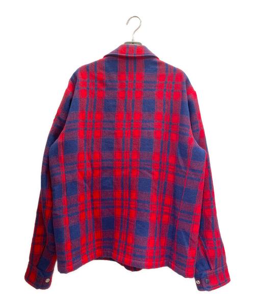 MONCLER（モンクレール）MONCLER (モンクレール) 23AW CAMICIA Zip Up Wool Jacket CAMICIA ジップアップウールジャケット/I20912F00005 レッド×ネイビー サイズ:Mの古着・服飾アイテム