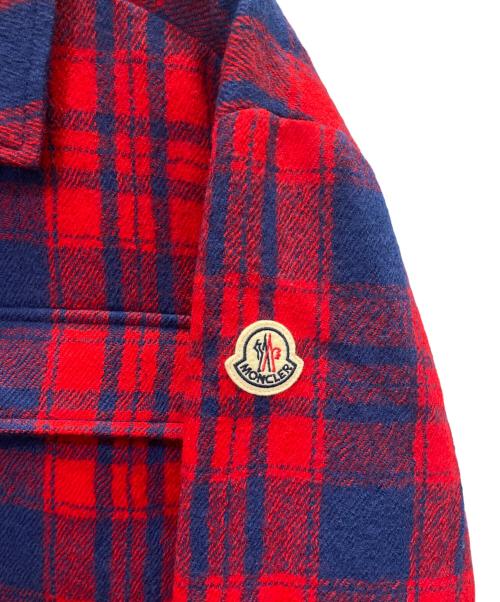 MONCLER（モンクレール）MONCLER (モンクレール) 23AW CAMICIA Zip Up Wool Jacket CAMICIA ジップアップウールジャケット/I20912F00005 レッド×ネイビー サイズ:Mの古着・服飾アイテム