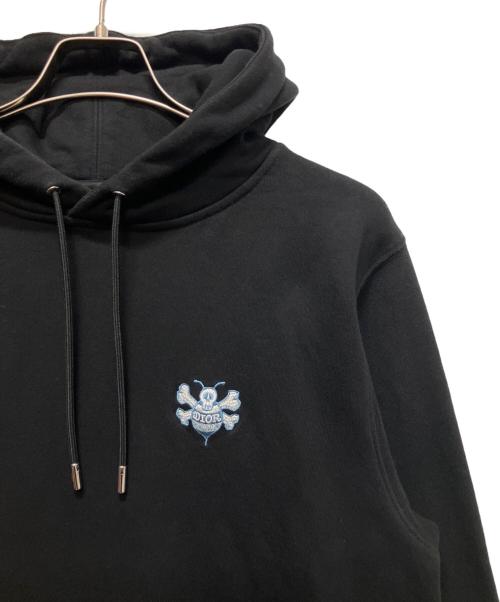 Dior（ディオール）Dior (ディオール) stussy (ステューシー) BEE 裏起毛 スウェットプルオーバーパーカー ブラック サイズ:Sの古着・服飾アイテム