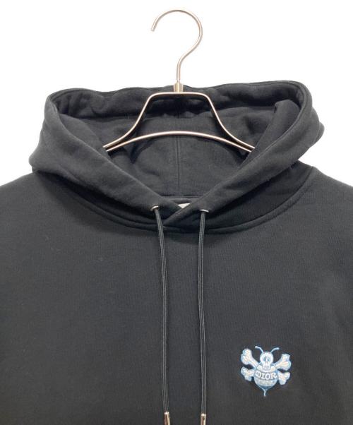 Dior（ディオール）Dior (ディオール) stussy (ステューシー) BEE 裏起毛 スウェットプルオーバーパーカー ブラック サイズ:Sの古着・服飾アイテム