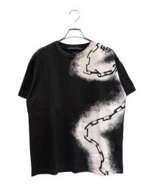 LOUIS VUITTON（ルイ ヴィトン）の古着「Spray Chain Print Tee/HIY17W」｜ブラック