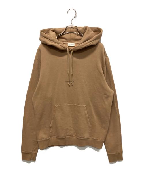 Saint Laurent Paris（サンローランパリ）Saint Laurent Paris (サンローランパリ) logo print hoodie キャメル サイズ:Lの古着・服飾アイテム