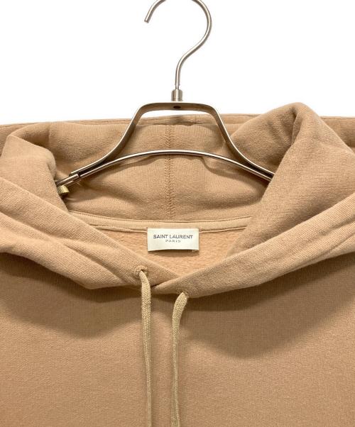 Saint Laurent Paris（サンローランパリ）Saint Laurent Paris (サンローランパリ) logo print hoodie キャメル サイズ:Lの古着・服飾アイテム