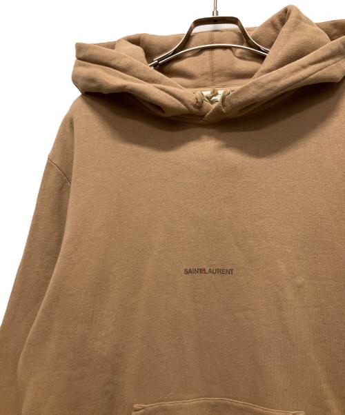 Saint Laurent Paris（サンローランパリ）Saint Laurent Paris (サンローランパリ) logo print hoodie キャメル サイズ:Lの古着・服飾アイテム