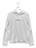 Maison Margiela（メゾンマルジェラ）の古着「ロゴ刺繍プルオーバーフーディ」｜ホワイト