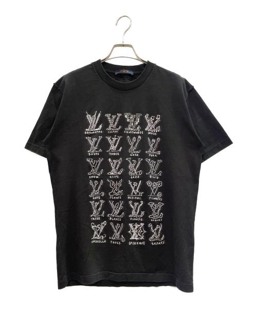 LOUIS VUITTON（ルイ ヴィトン）LOUIS VUITTON (ルイ ヴィトン) 21SS Cartoon LV Logo Short-Sleeve T-Shirt カートゥーン LVロゴ 半袖Tシャツ/HKY20W ブラック サイズ:Lの古着・服飾アイテム